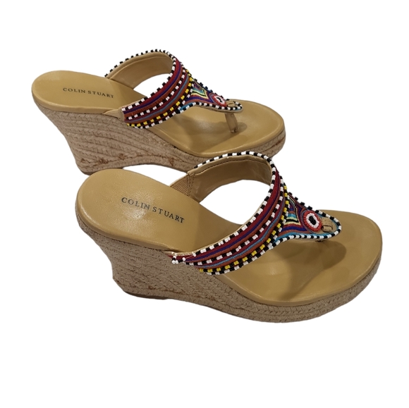 EUC Colin Stuart boho Bohemian Beaded Wedge Espedrilles 7-7.5 - Picture 8 of 14
